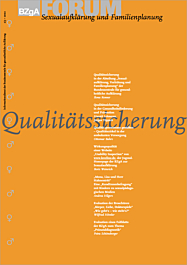 FORUM Sexualaufklärung und Familienplanung, Heft 2/3-2002: Qualitätssicherung
