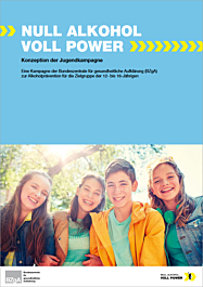 Broschüre Null Alkohol - Voll Power: Konzeption der Jugendkampagne