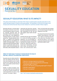 Fachheft Sexuality education - What is its impact? - Policy brief No. 2 (English)