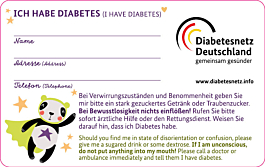 Diabetes Notfallausweis - Superhelden Panda und Schaf
