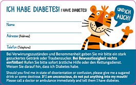 Diabetes Notfallausweis - Tiger petrol