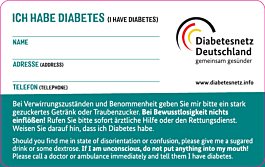 Diabetes Notfallausweis - Graffiti