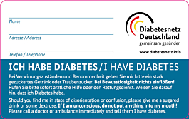 Diabetes Notfallausweis - Petrol