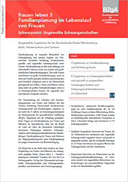 Studie frauen leben 3 - Familienplanung im Lebenslauf von Frauen - Schwerpunkt: Ungewollte Schwangerschafte-Deutsch