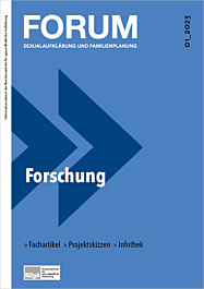 Das Bild zeigt eine Vorschau des Mediums "Forum Sexualaufklärung und Familienplanung, Ausgabe 1-2023: Forschung"