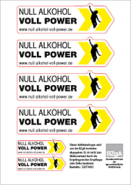 Null Alkohol - Voll Power: Aufkleber