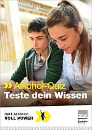 Postkarte Null Alkohol - Voll Power: Alkohol-Quiz - Teste dein Wissen