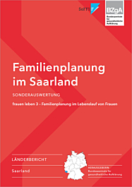 Titelseite des Länderberichts Familienplanung im Saarland