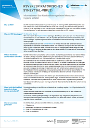 Das Bild zeigt eine Vorschau des Erregersteckbriefes RSV (Respiratorisches Synzytial-Virus) 