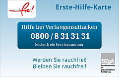 Postkarte Notfall Visitenkarte - Telefonberatung zur Rauchentwöhnung