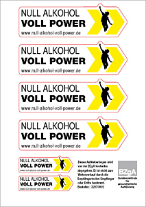 Null Alkohol - Voll Power: Aufkleber
