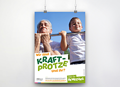 Plakat Poster Zeit für Bewegung "Kraft-Protze"