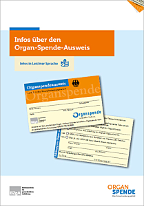 Broschüre mit integriertem Organspendeausweis in Leichter Sprache