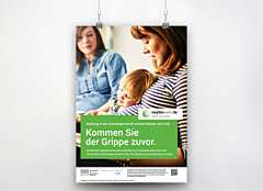 Plakat "Wir kommen der Grippe zuvor" - Schwangere