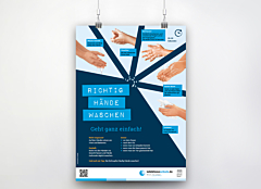 Plakat "Richtig Hände waschen" für weiterführende Schulen