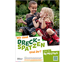 Plakat Poster Zeit für Bewegung "Dreck-Spatzen"