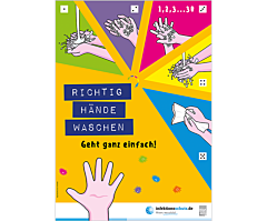 Plakat "Richtig Hände waschen" für Kindertagesstätten