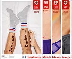 Plakat LIEBESLEBEN-Kampagne »Hautnah« - Innenraumplakatserie, Set mit vier Motiven