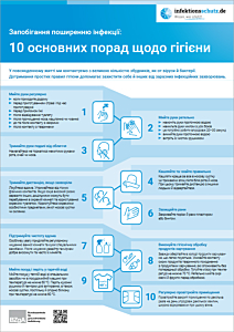 Infografik – Infektionen vorbeugen: Die 10 wichtigsten Hygienetipps-Ukrainisch
