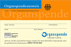 Organspendeausweis, A4