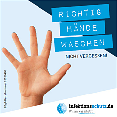 Aufkleber "Richtig Hände waschen", klein für weiterführende Schulen