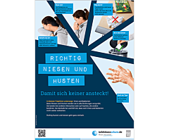 Plakat "Richtig niesen und husten" für weiterführende Schulen