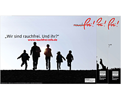 Das Bild zeigt eine Vorschau der Plakate der rauchfrei-Erwachsenenkampagne