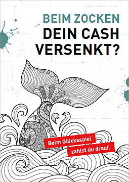 Abbildung - Postkarte - Beim Zocken dein Cash versenkt?