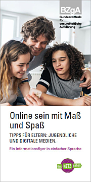 Broschüre Online sein mit Maß und Spaß - Ein Informationsflyer in einfacher Sprache