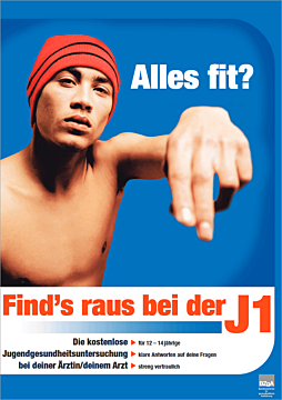 Plakat "Alles fit? Find&#39;s raus bei der J1" - Motiv Junge