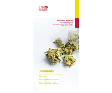 Das Bild zeigt eine Vorschau des Mediums "Faltblatt "Die Sucht und ihre Formen - Cannabis""