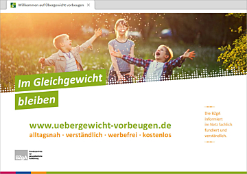 Infokarte Internetseite www.uebergewicht-vorbeugen.de