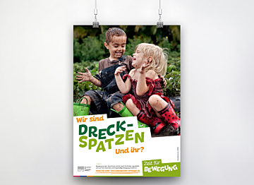 Poster Zeit für Bewegung "Dreck-Spatzen"