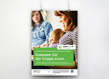 Plakat "Wir kommen der Grippe zuvor" - Schwangere