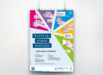 Plakat "Richtig Händewaschen" für Grundschulen
