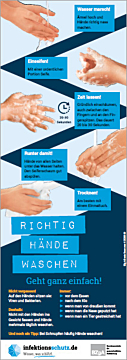 Aufkleber "Richtig Hände waschen", groß für weiterführende Schulen