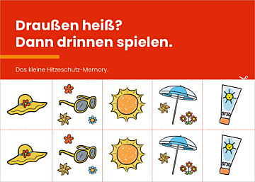 Verteilkarte Sommerliches Memo-Spiel I Klima-Mensch-Gesundheit