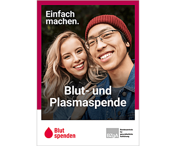 Cover vom Pocket-Flyer Blut- und Plasmaspende
