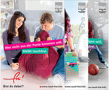 Plakat Rauchfrei-Jugendkampagne - Plakatserie "rauchfrei! Bist du dabei?"