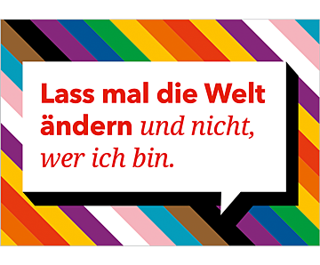 LIEBESLEBEN-Postkarte »Lass mal die Welt ändern und nicht, wer ich bin.«