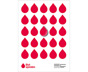 Das Bild zeigt eine Vorschau des Mediums "Ansteckpin Blutspende auf Karte"