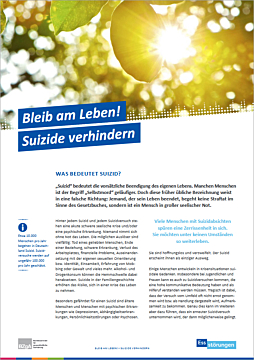 PDF Themenblatt: Bleib am Leben! Suizide verhindern