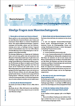 PDF Merkblatt: Häufige Fragen zum Masernschutzgesetz